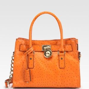 Micheal Kor’s Orange Ostrich Leather Satchel